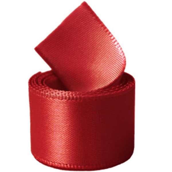 Papilion R07430538025250YD 1.5 in. Single-Face Satin Ribbon 50 Yards - Hot Red R07430538025250YD - main
